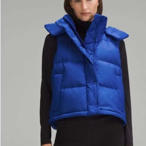 lululemon athletica Jackets & Blazers - Lululemon Wunder Puff Cropped Vest Symphony Blue Like New 12